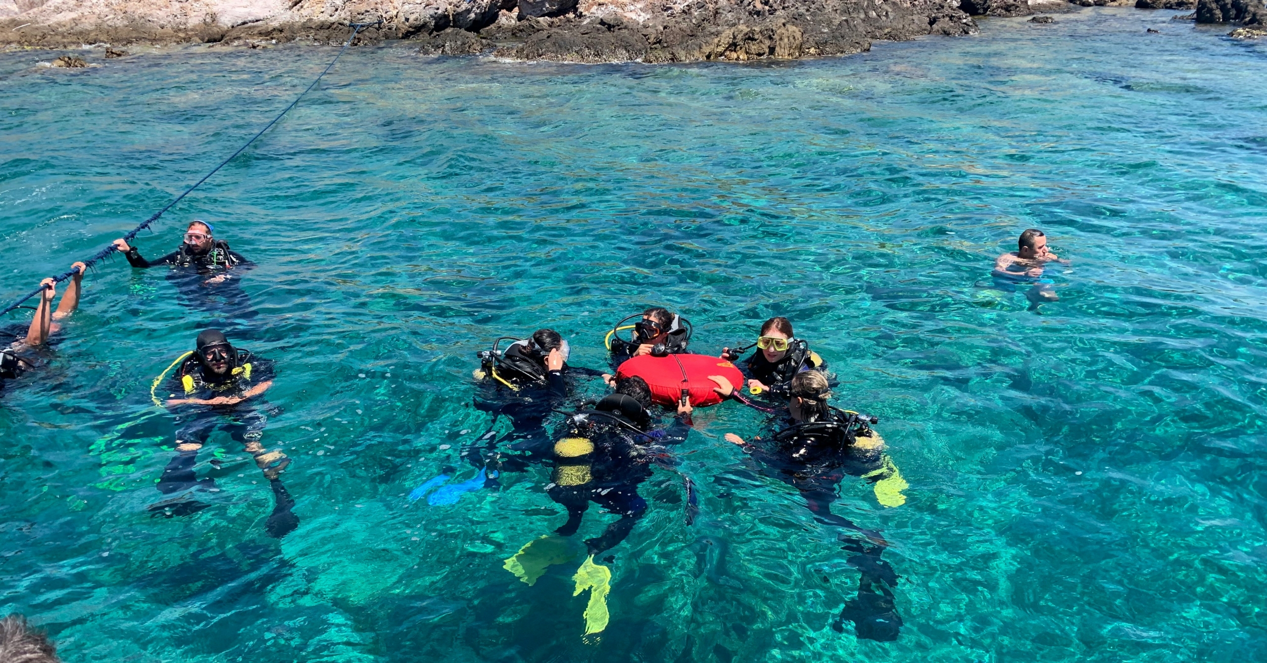 Marine Impact research divers conducting underwater surveys in Mozambique